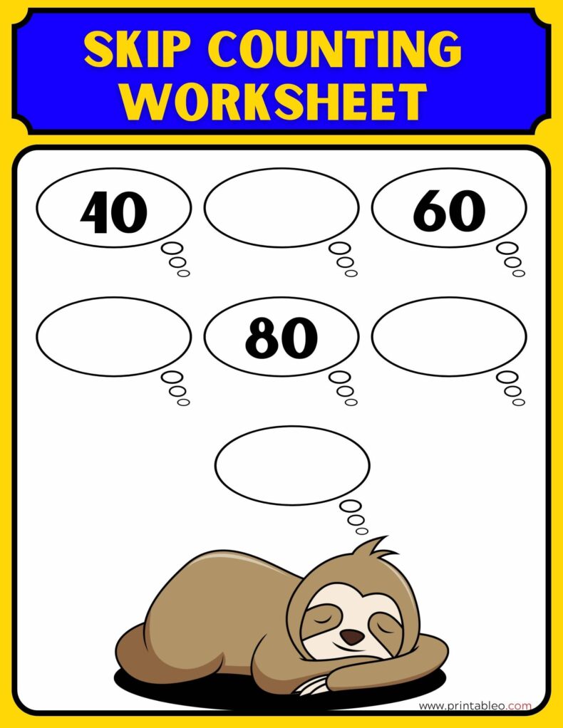 Skip Counting Worksheets Grade 2