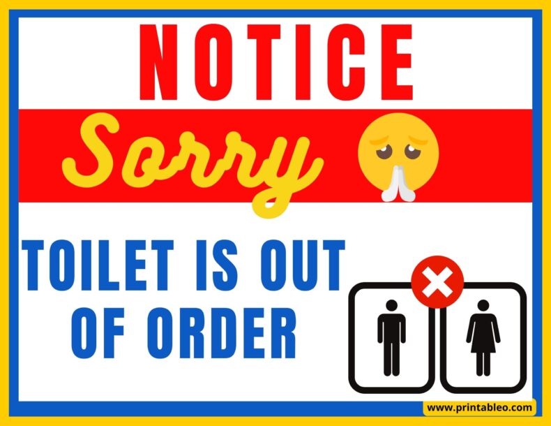 Sorry Toilet Is Out Of Order Sign