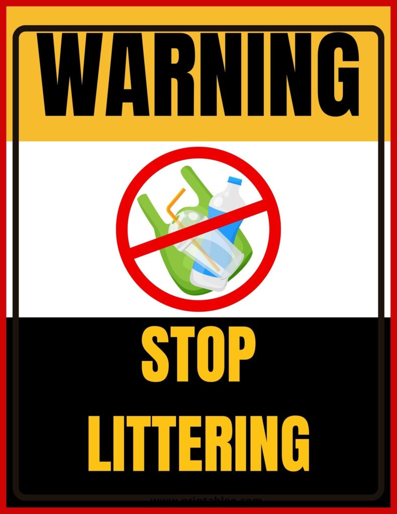 Stop Littering Sign