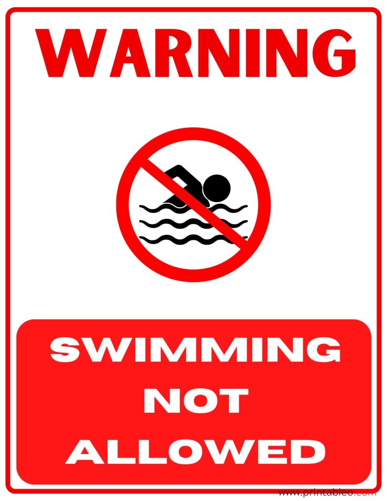 Swimming Not Allowed Sign