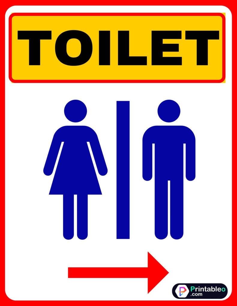 Toilet Arrow Sign