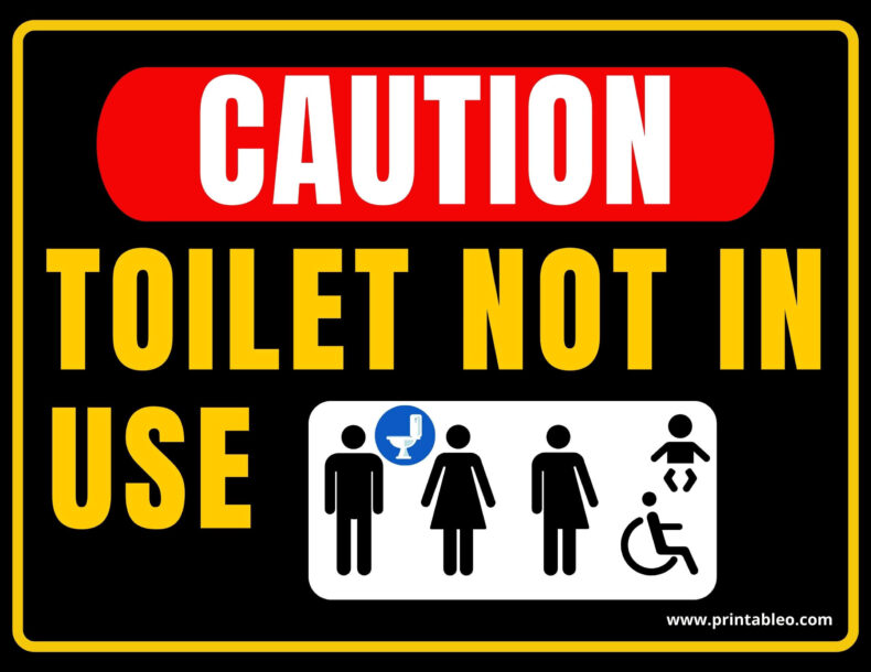 Toilet Caution Sign