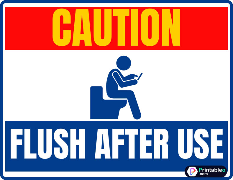 Toilet Caution Sign