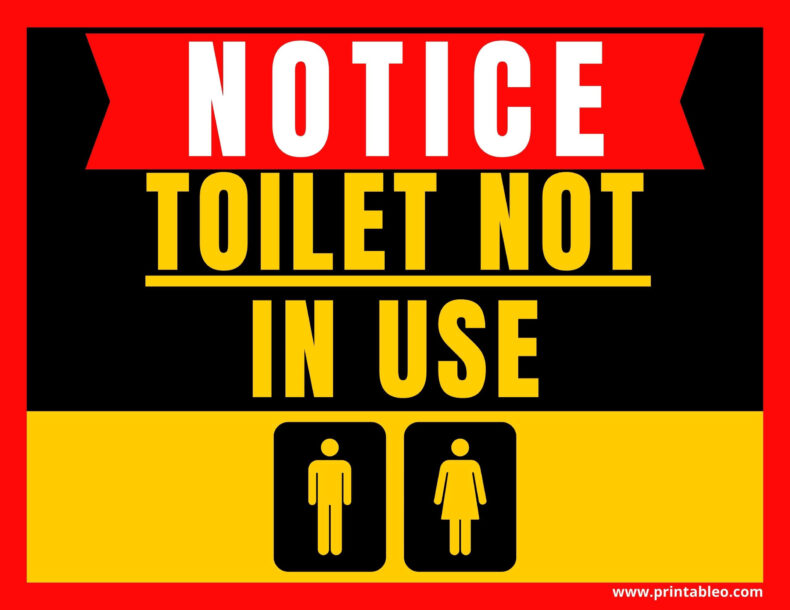 Toilet Not In Use Sign