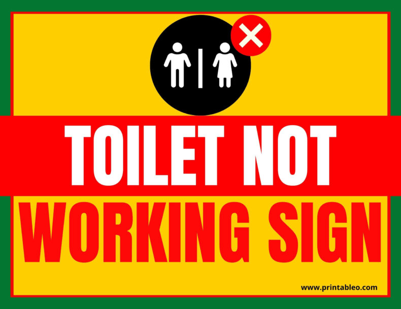 Toilet Not Working Sign