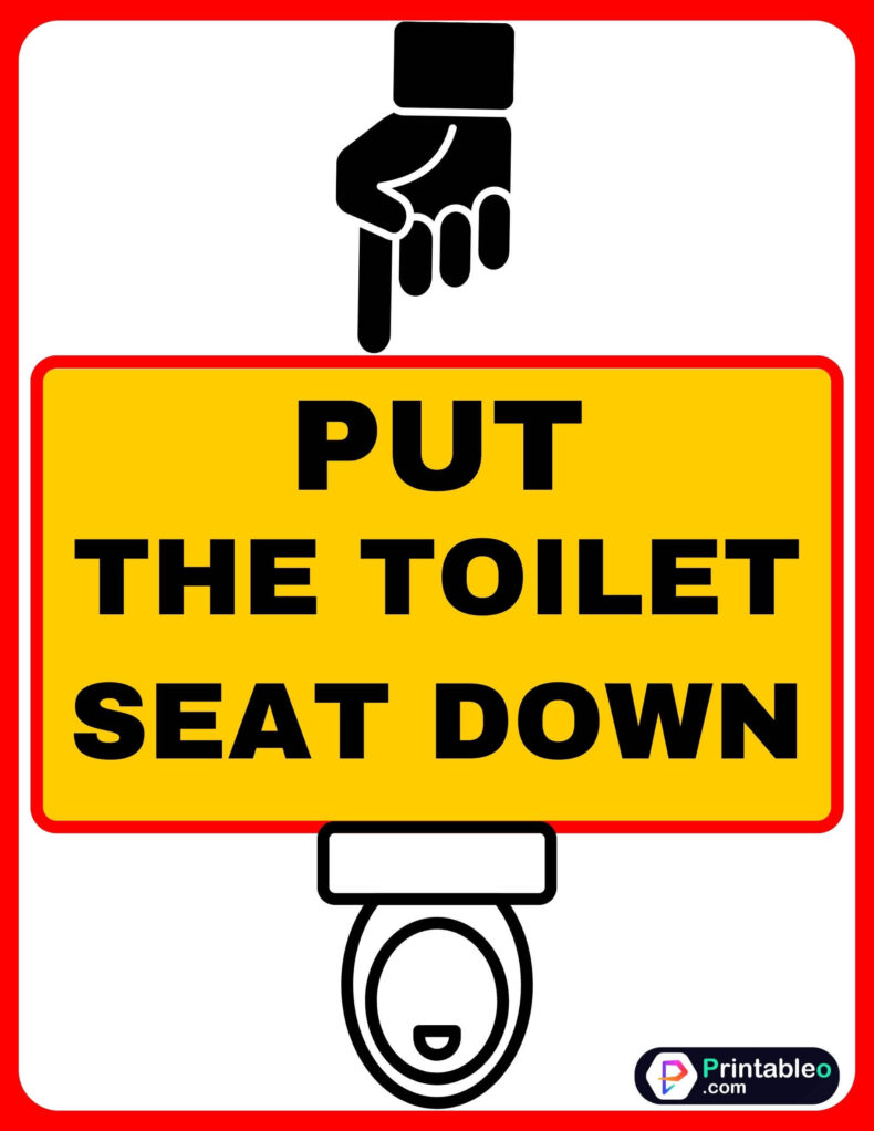 Toilet Seat Down Sign