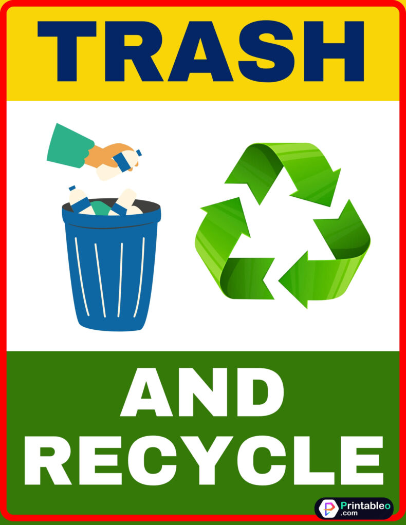 Trash And Recycle Signs