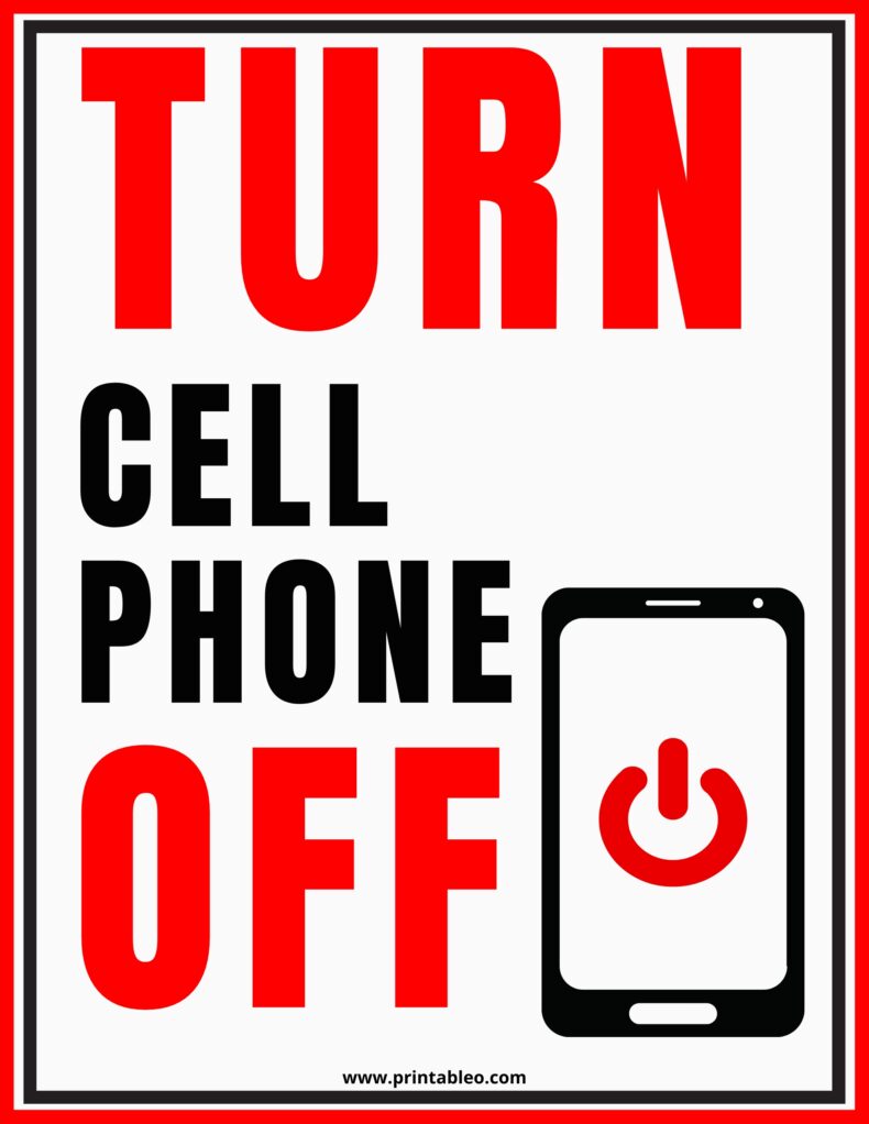 Turn Cell Phone Off sign