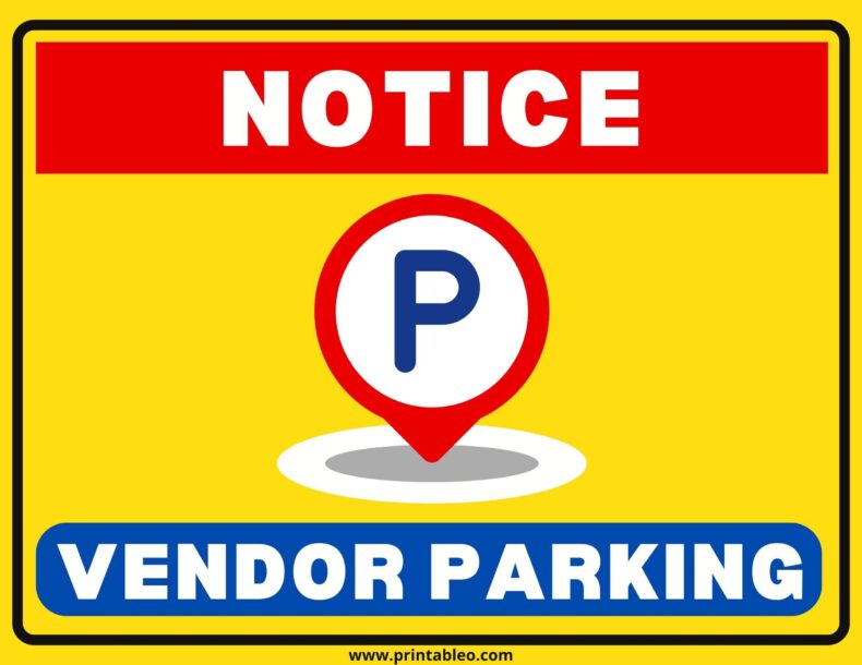 Vendor Parking Sign