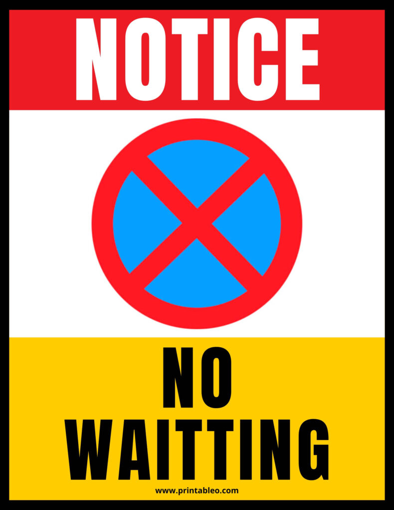Waiting Restrictions Sign