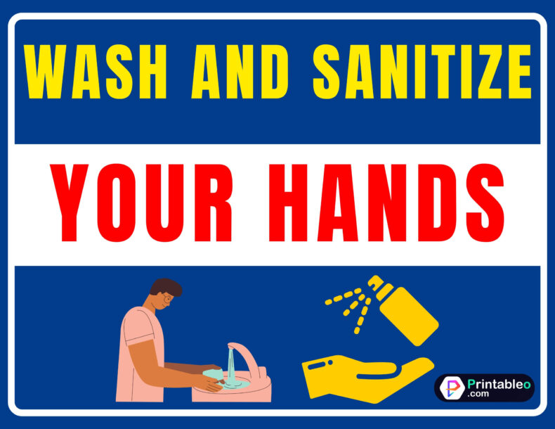 Wash And Sanitize Your Hands Sign