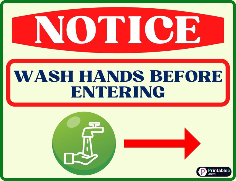 Wash Hands Before Entering Sign