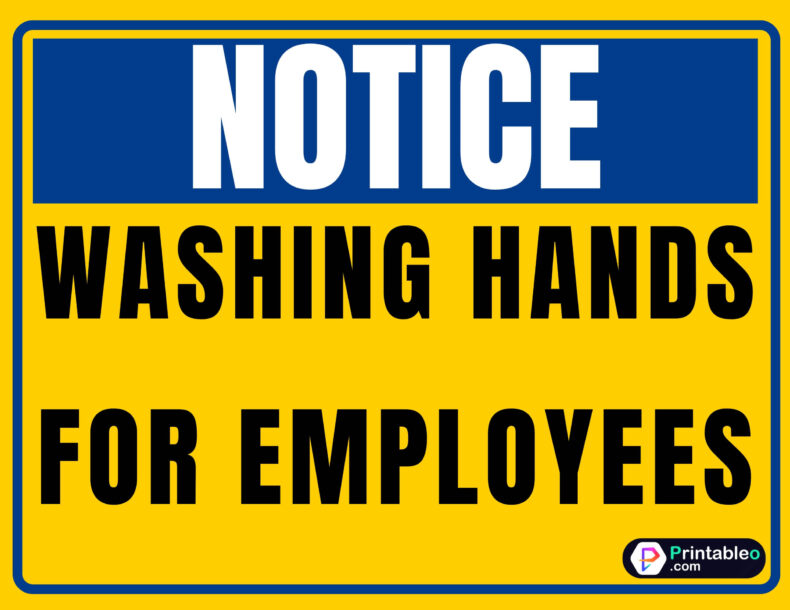 Washing Hands Signs For Employees