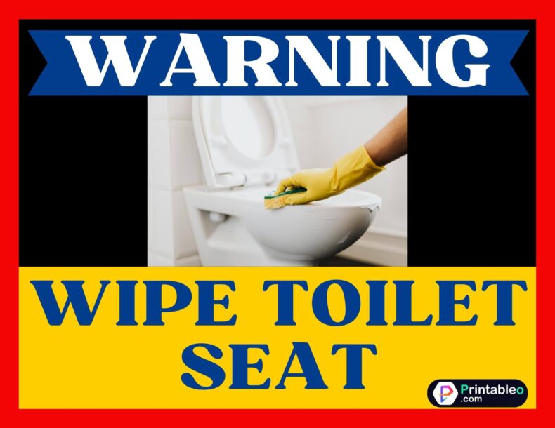 Wipe Toilet Seat Sign