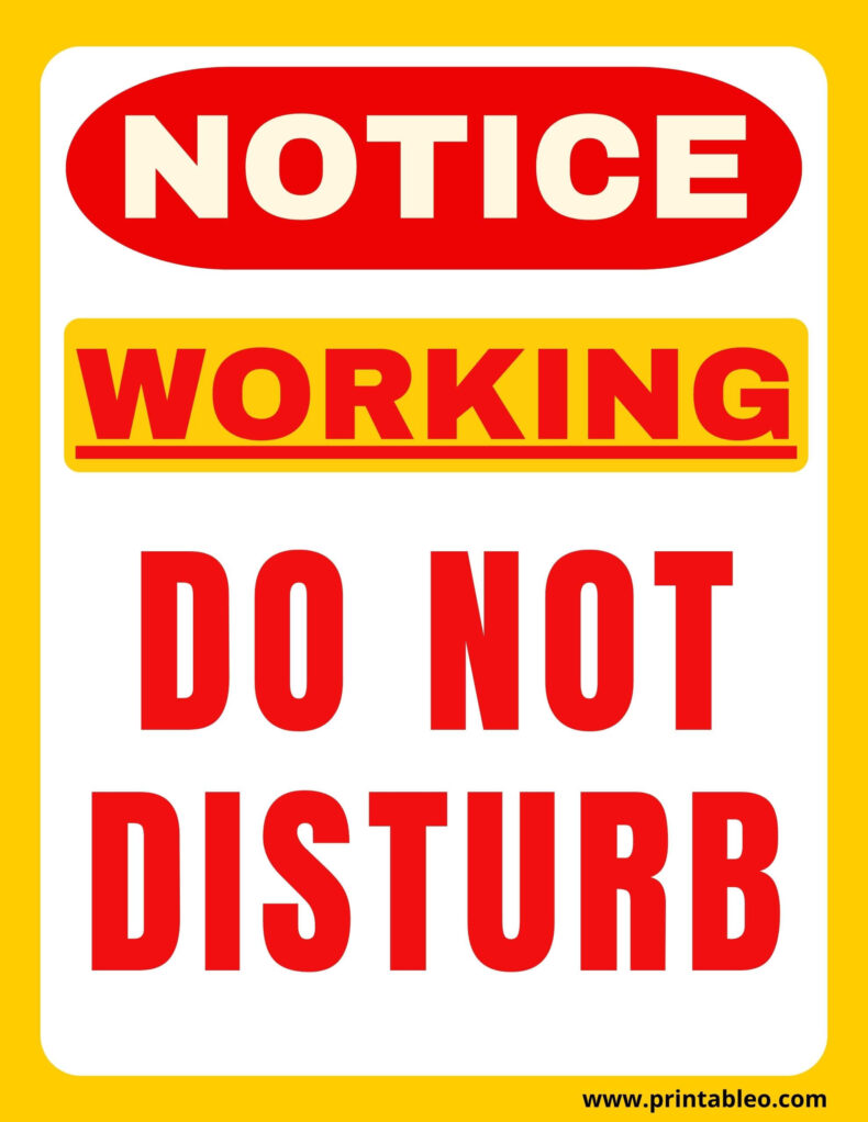 Working Do Not Disturb Sign