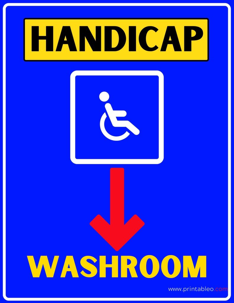 handicap washroom sign