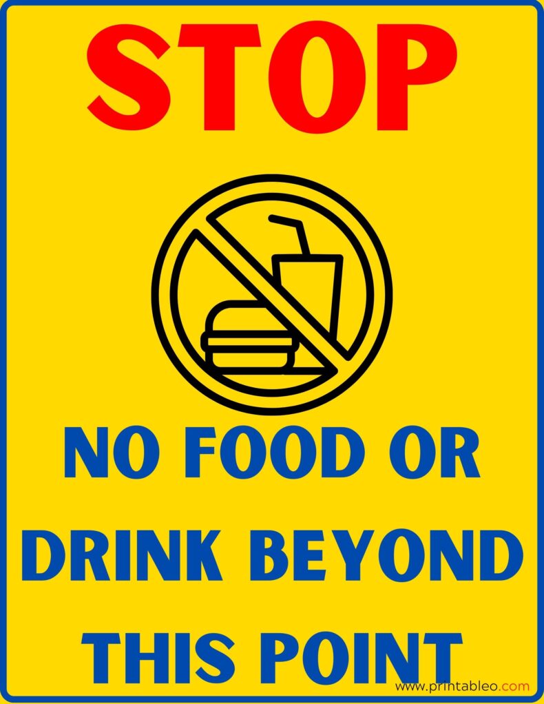 Stop No Food Or Drink Beyond This Point