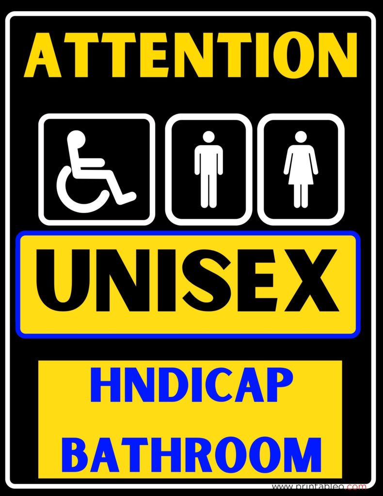 unisex handicap bathroom sign