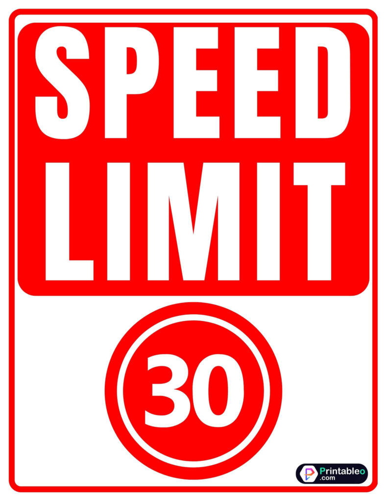 30 Speed Limit Sign