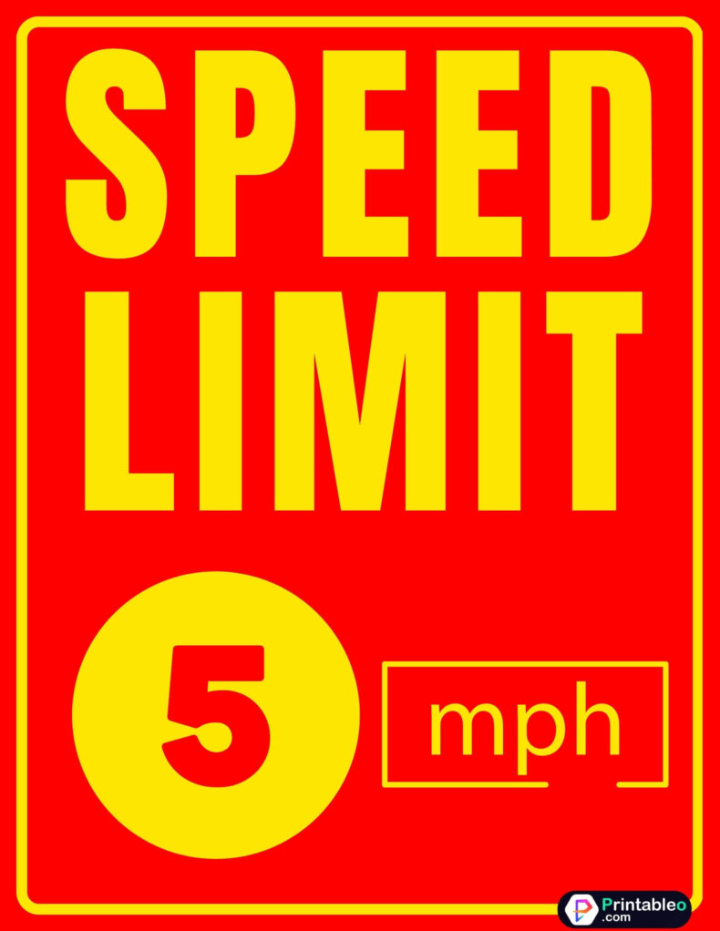 5 mph Speed Limit Sign