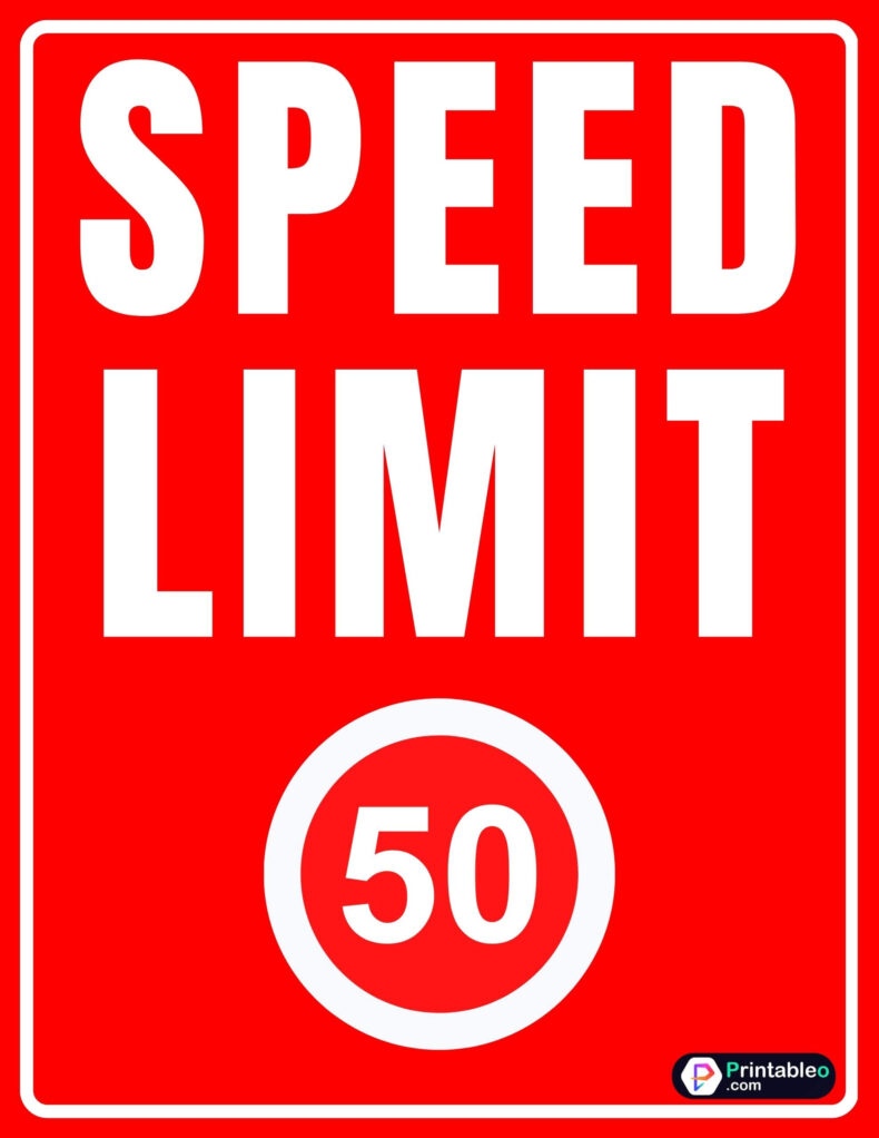 50 Speed Limit Sign