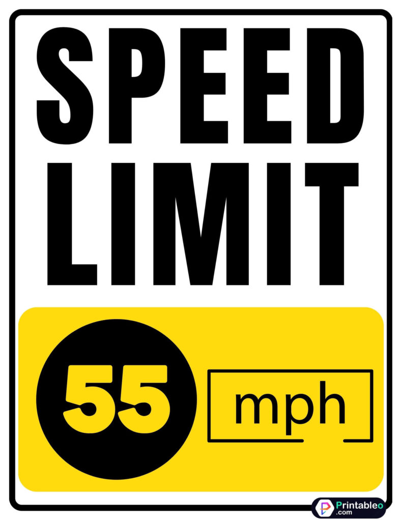 55 mph Speed Limit Sign