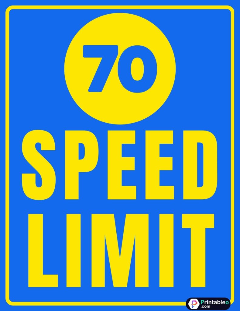 70 Speed Limit Sign
