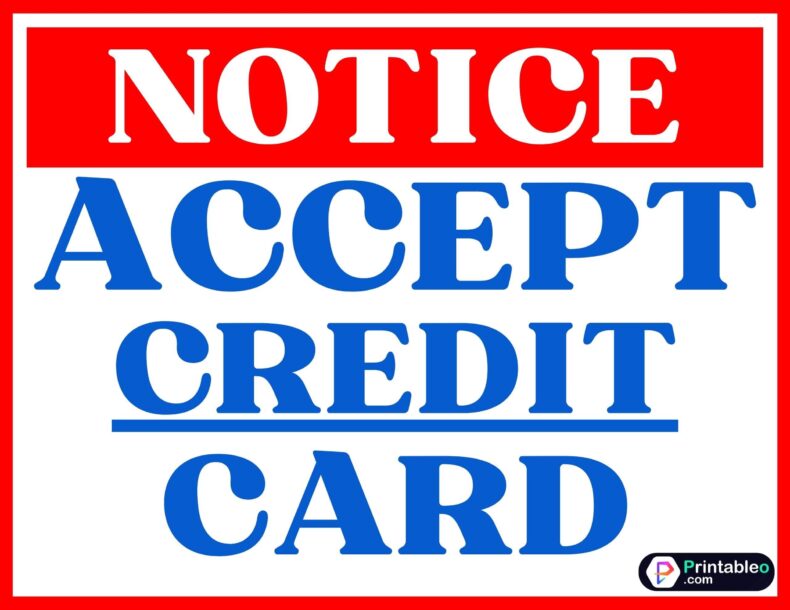 Accept Credit Cards Sign