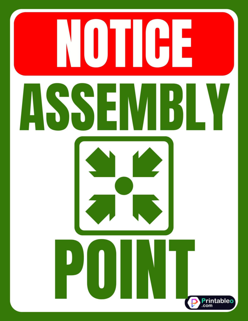 Fire Assembly Point Arrow Sign