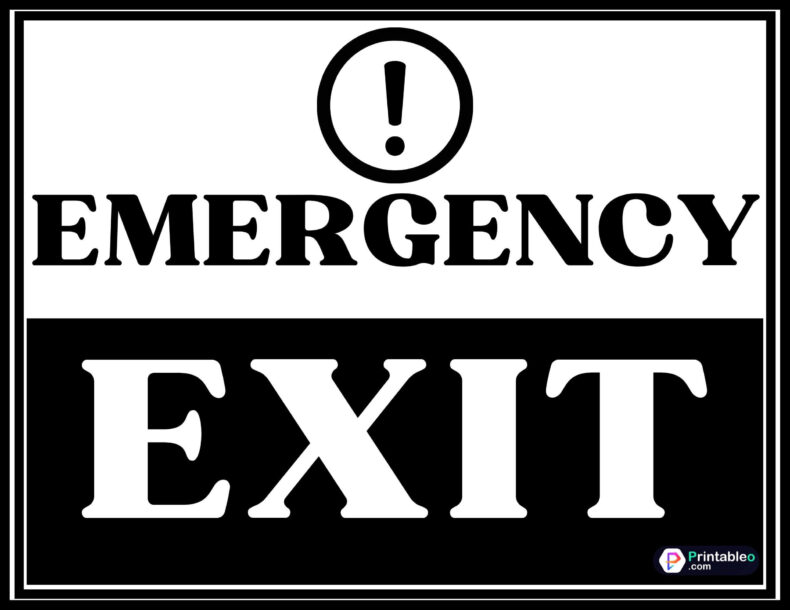 Black And White Emergency Exit Only