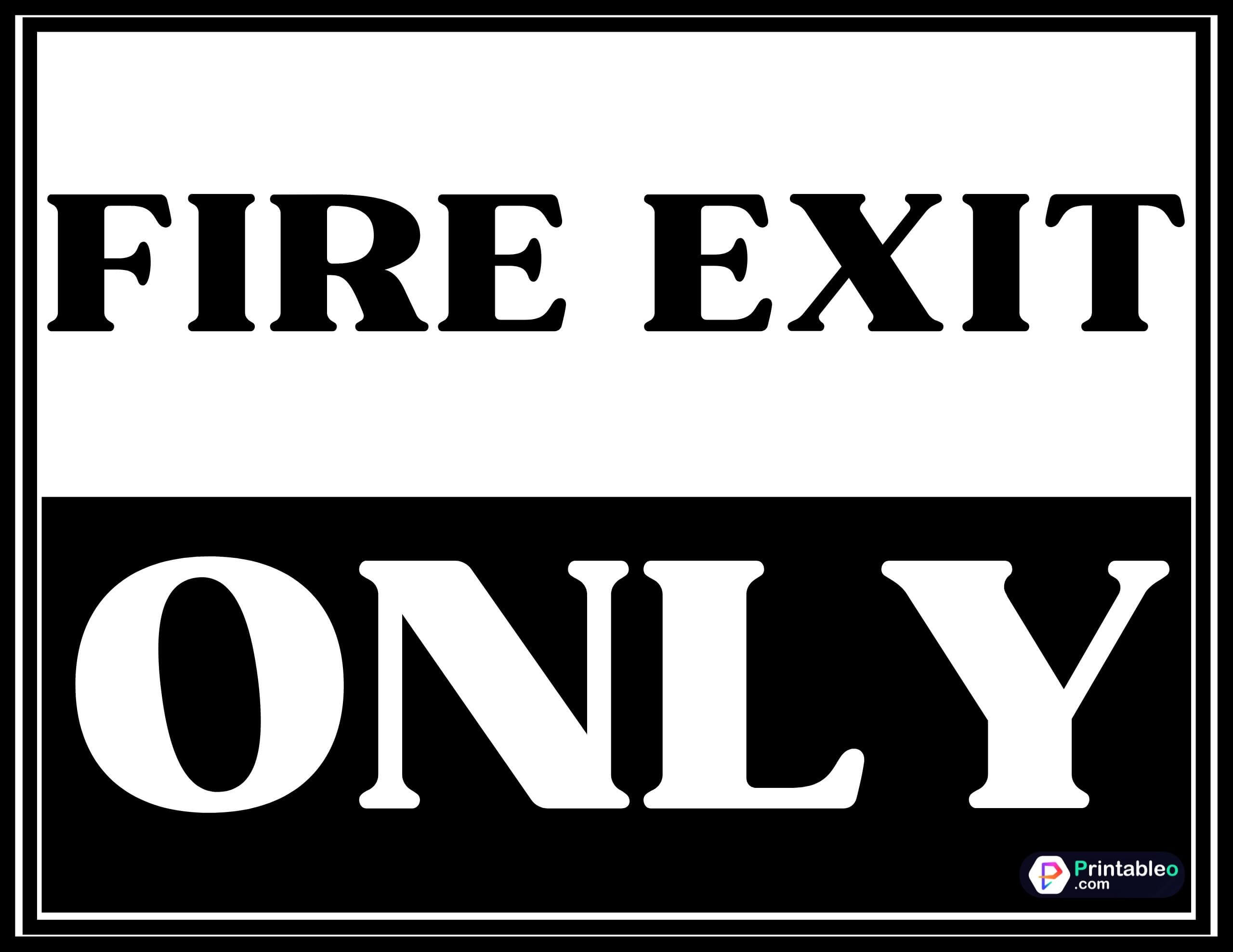 Black And White Fire Exit Sign