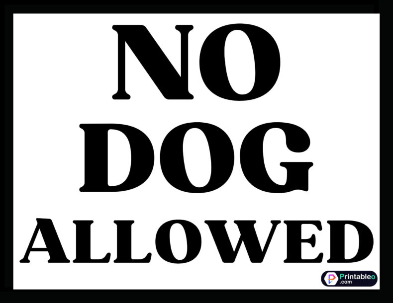 Black And White No Dog Allowed Signs