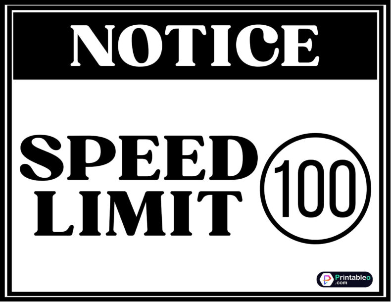 Black And White Speed Limit Sign