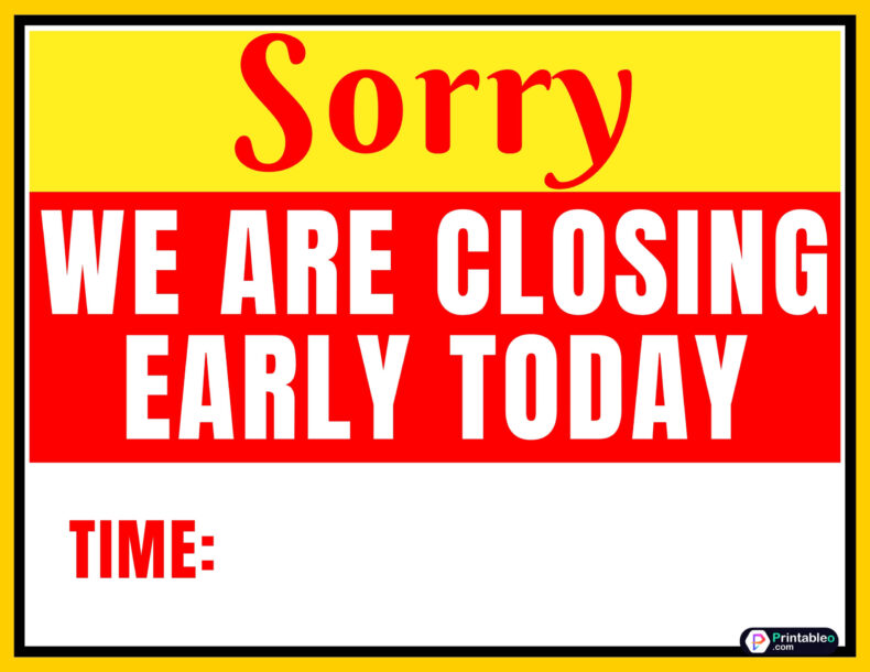 closing-early-sign-template
