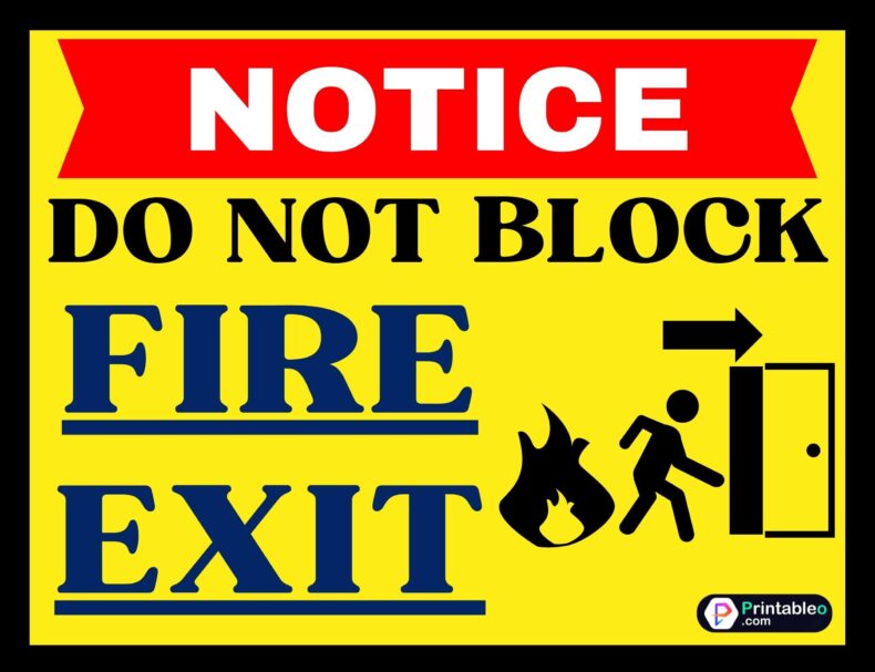 Do Not Block Fire Exit Sign