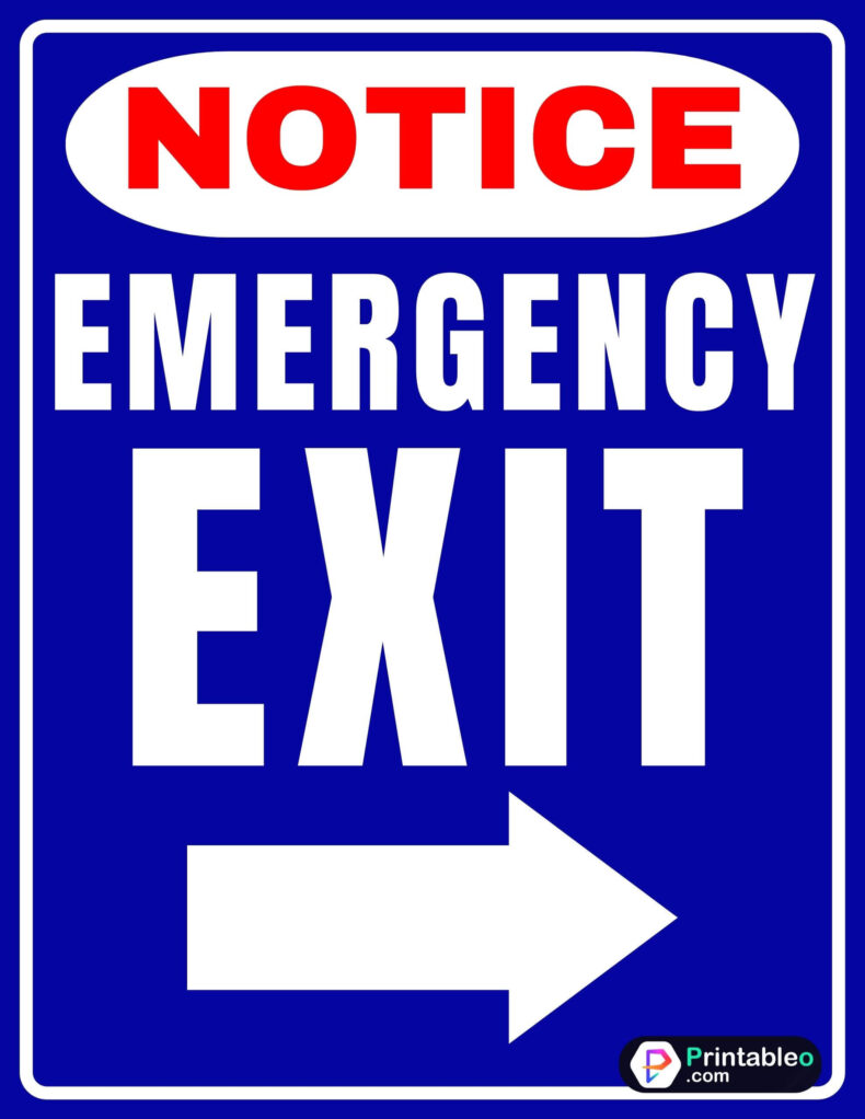 Emergency Exit Arrow Sign