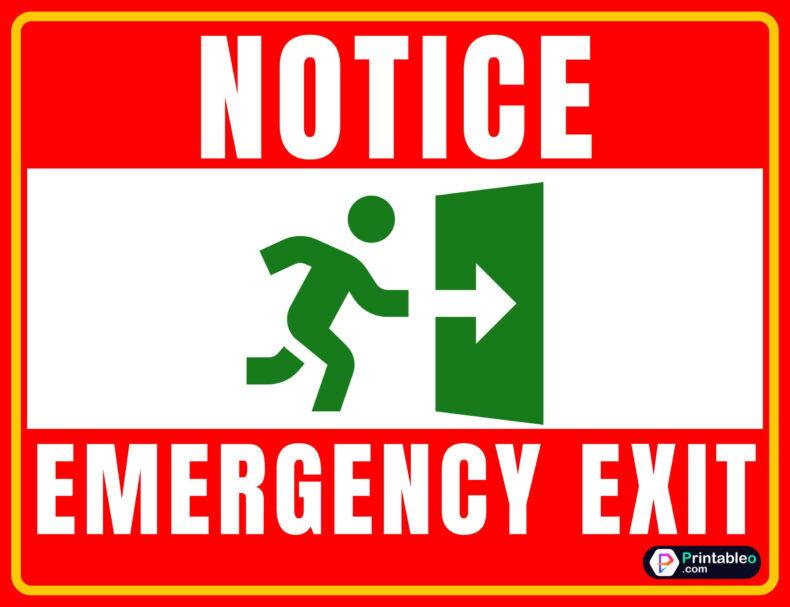 Emergency Exit Sign Printable