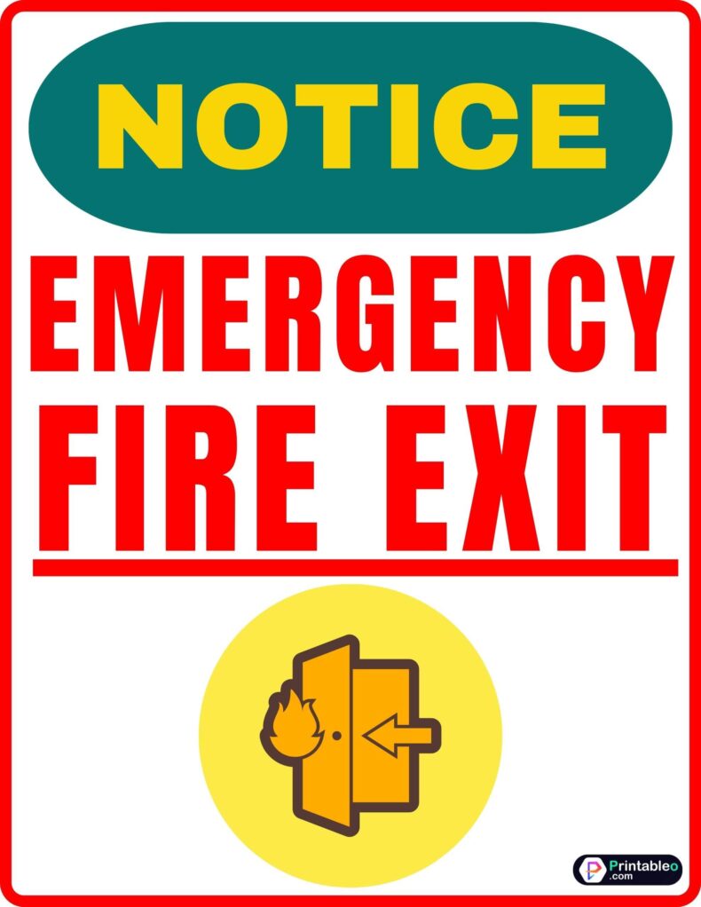 Emergency Fire Exit Sign