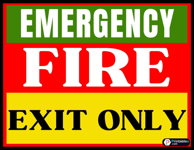 Emergency Fire Exits Only Sign