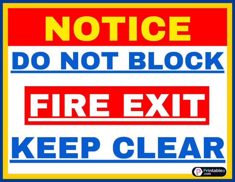 Fire Exit Do Not Block Keep Clear Sign