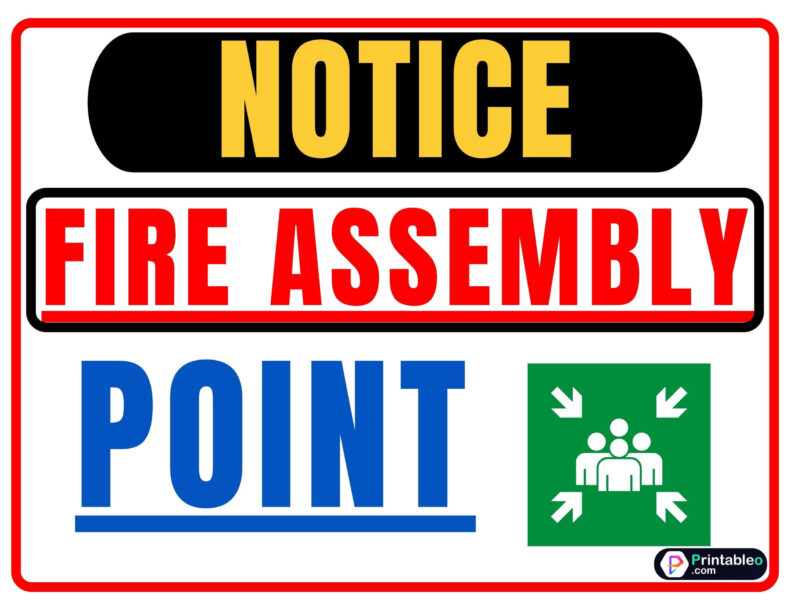 Fire assembly Point Sign Free Printable