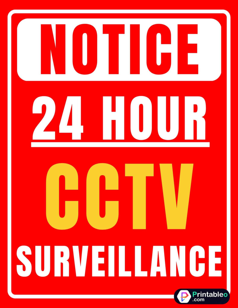 Free Printable CCTV Signs