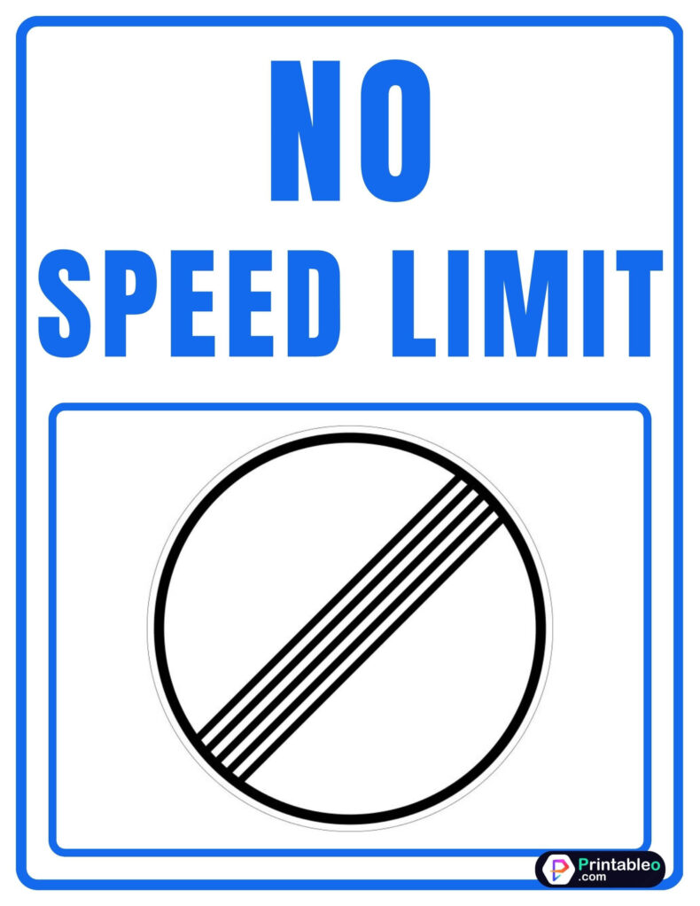 German No Speed Limit Sign