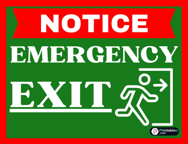 Green Emergency Exit Sign