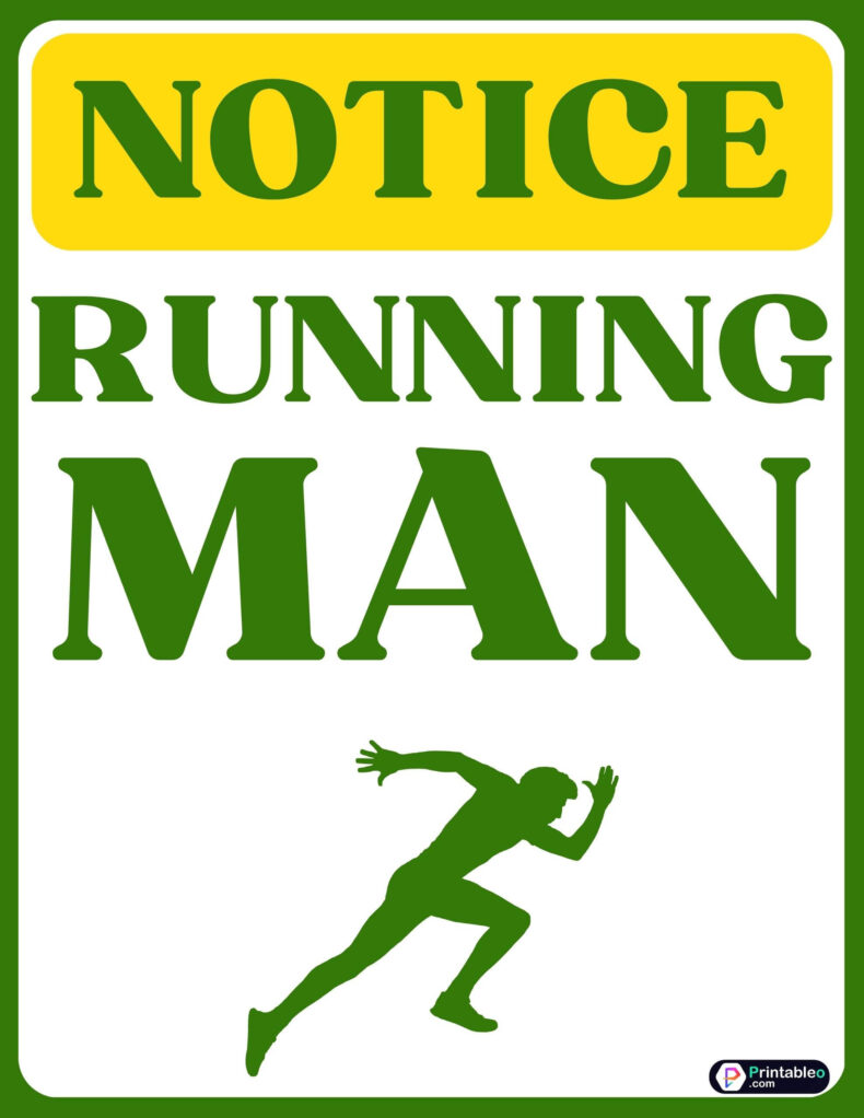 Green Running Man Sign