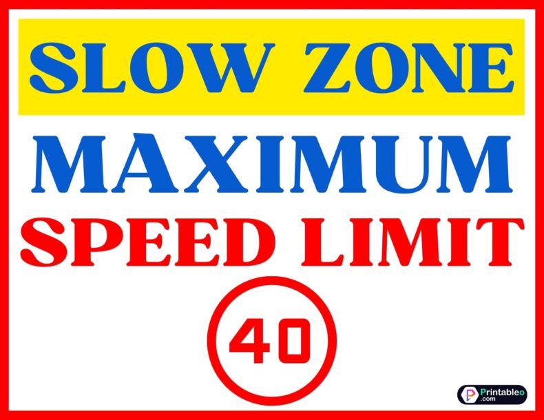 Max Speed Limit Sign