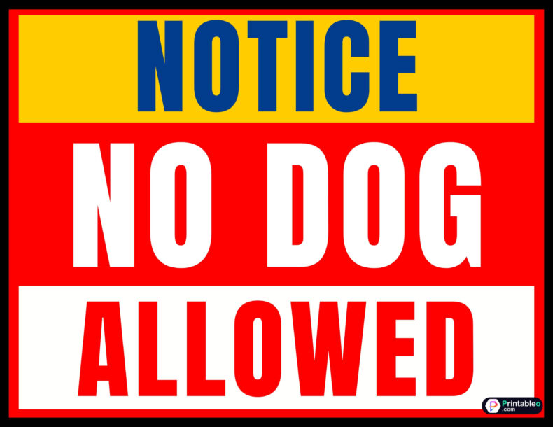 No Dog Allowed Signs