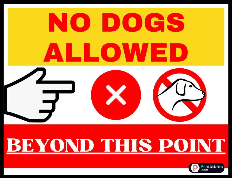 No Dogs Allowed Beyond This Point Sign