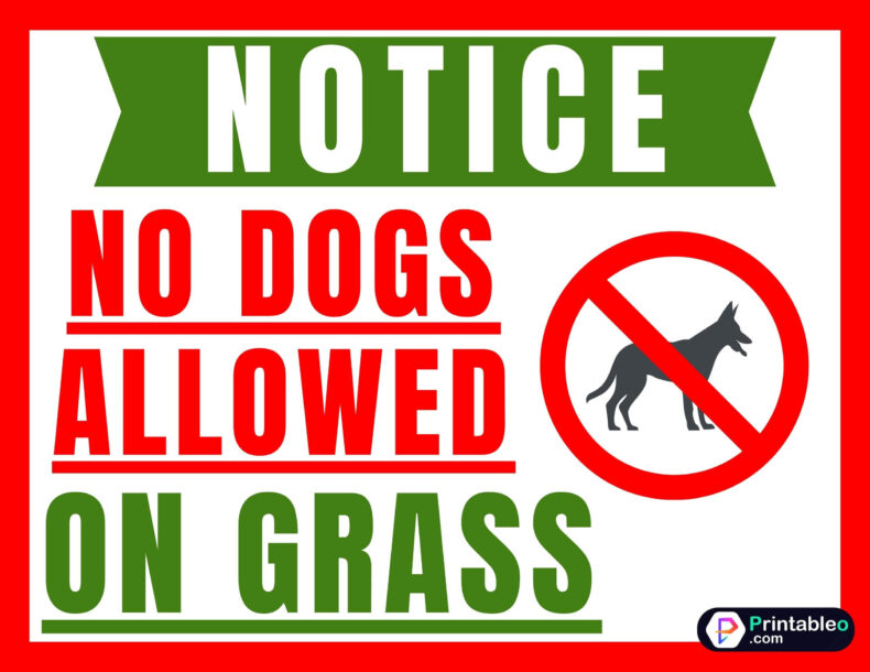 No Dogs Allowed On Grass Signs