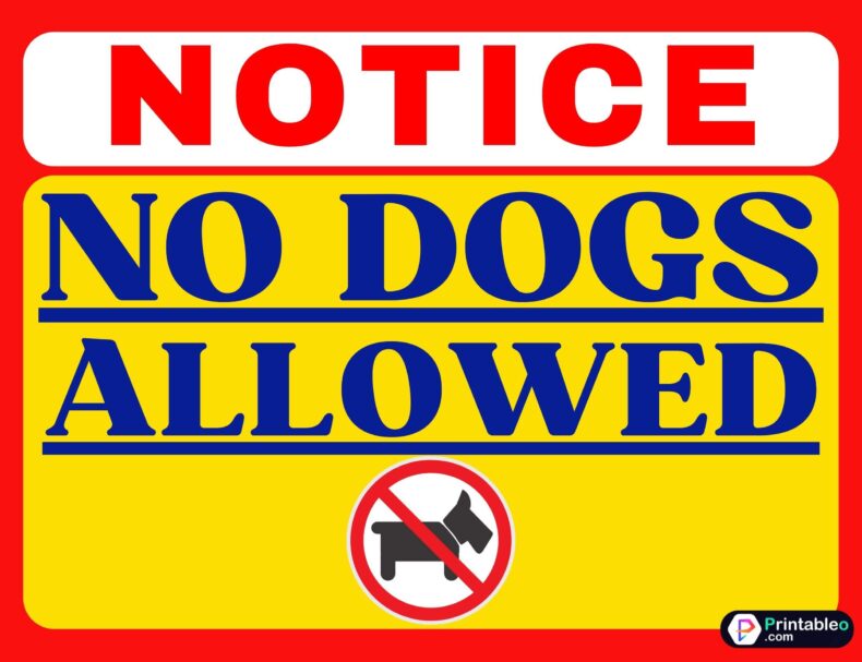 No Dogs Allowed Sign PDF